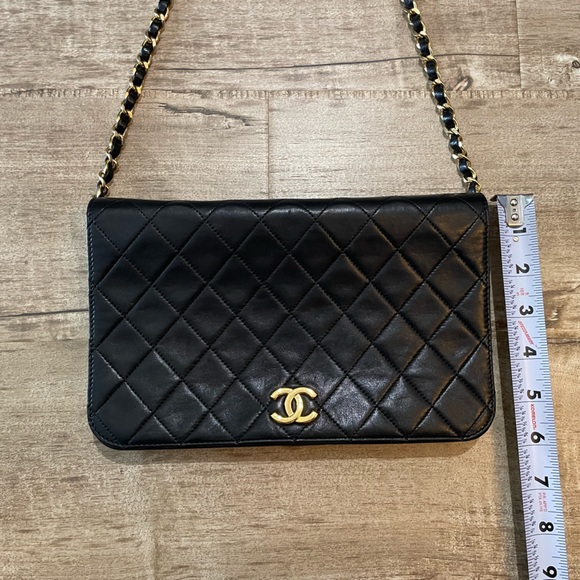 Vintage Chanel Lambskin Classic Mini Full Flap Shoulder Bag 24KGP Hardware - Picture 11 of 13